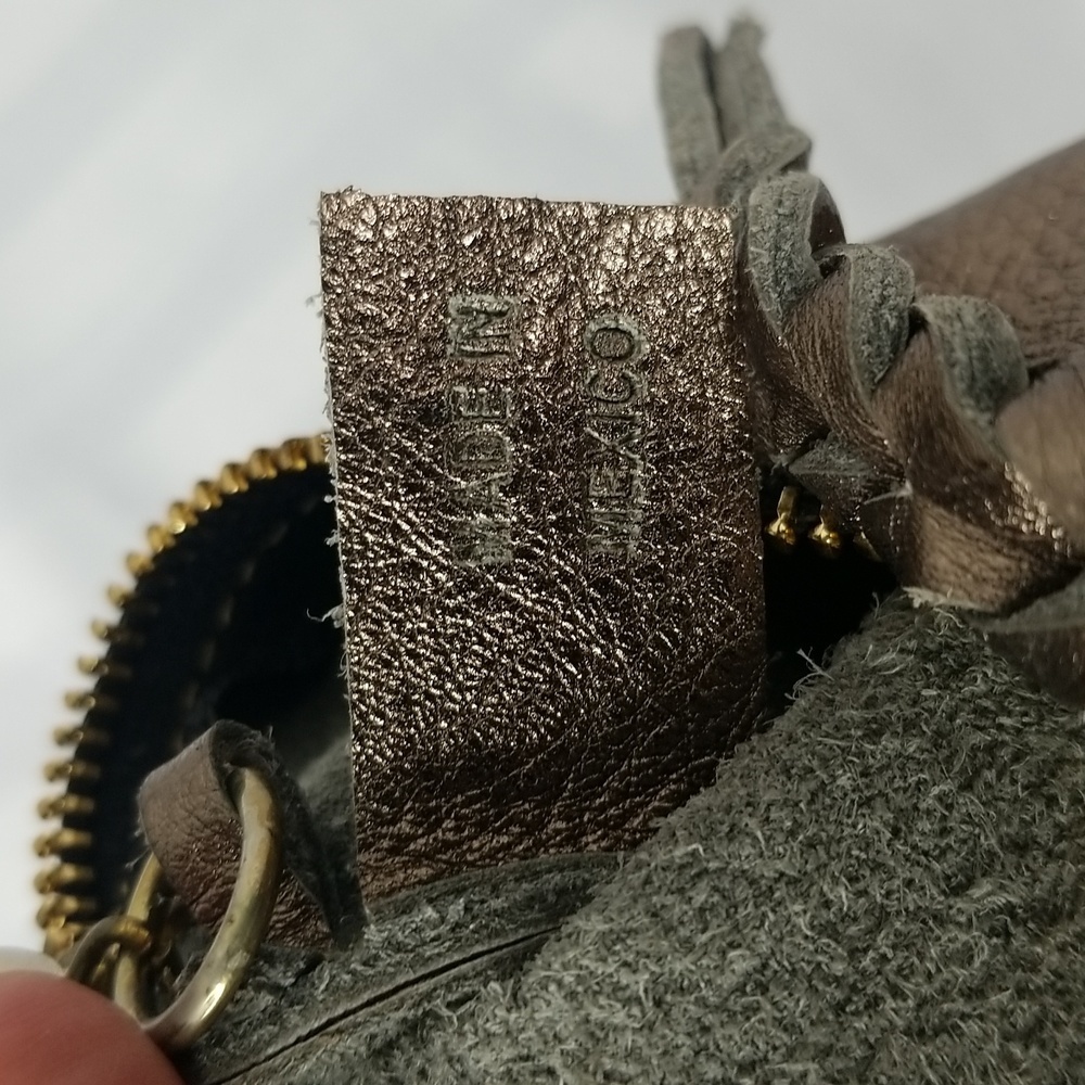 COIN PURSE IN METALLIC BRONZE LEATHER MADE IN MEXICO - Picture 6 of 6